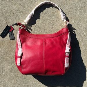 NWT Ora Delphine Jacqueline Red Leather Hobo Bag